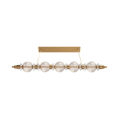 Avra Linear Pendant Light in Aged Brass (48-Inch).