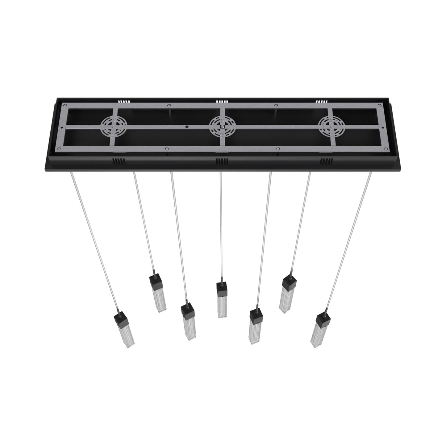 Boa Linear Pendant Light in Black (7-Light).