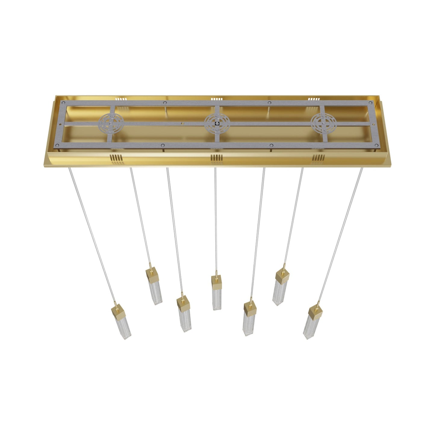 Boa Linear Pendant Light in Brushed Brass (7-Light).