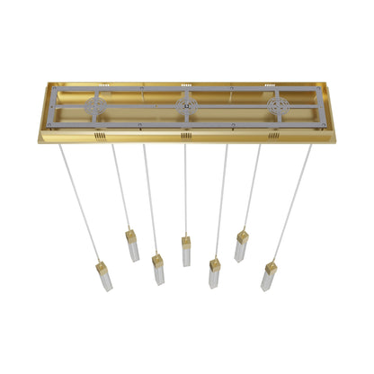 Boa Linear Pendant Light in Brushed Brass (7-Light).