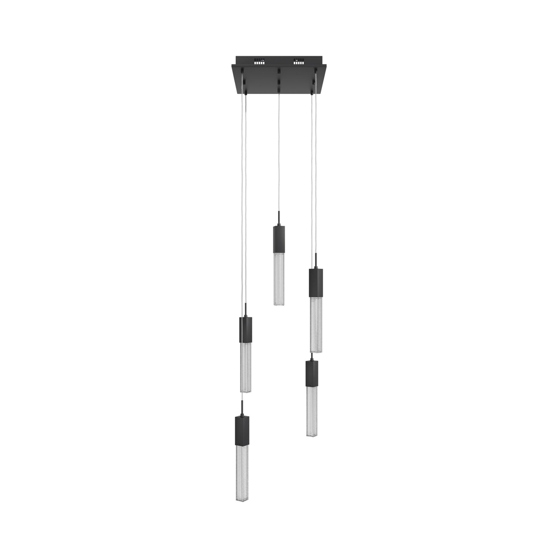 Boa Multi Light Pendant Light in Black (5-Light).