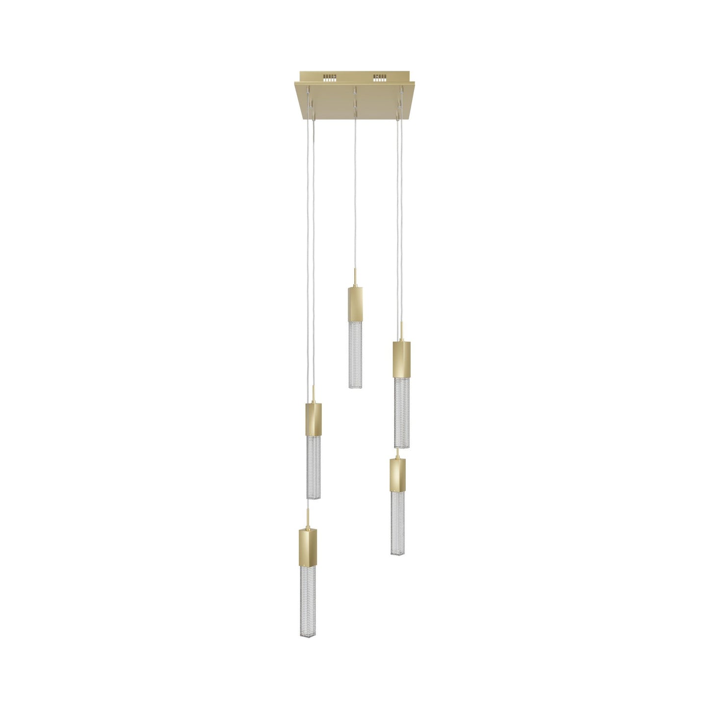 Boa Multi Light Pendant Light in Brushed Brass (5-Light).