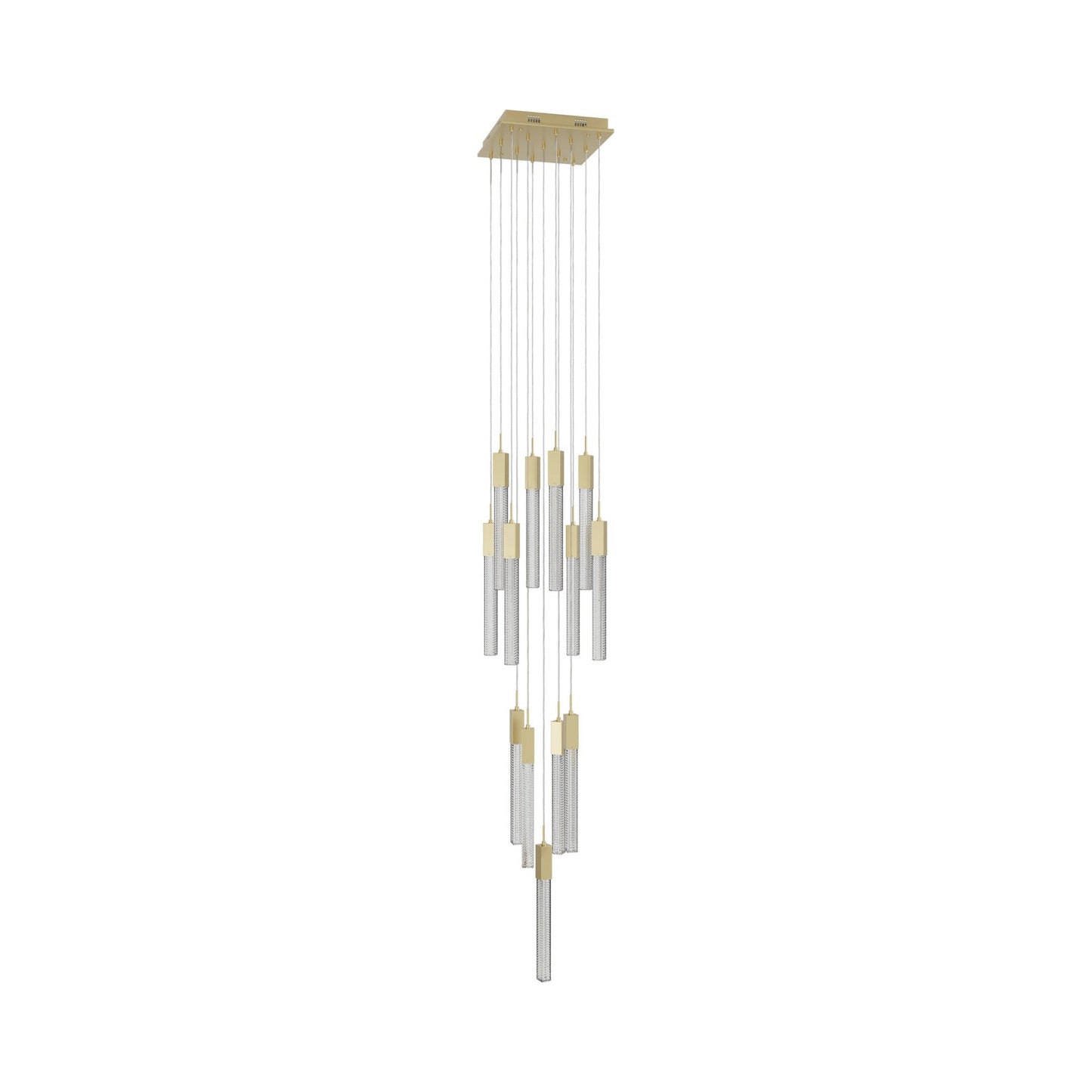 Boa Multi Light Pendant Light in Brushed Brass (13-Light).