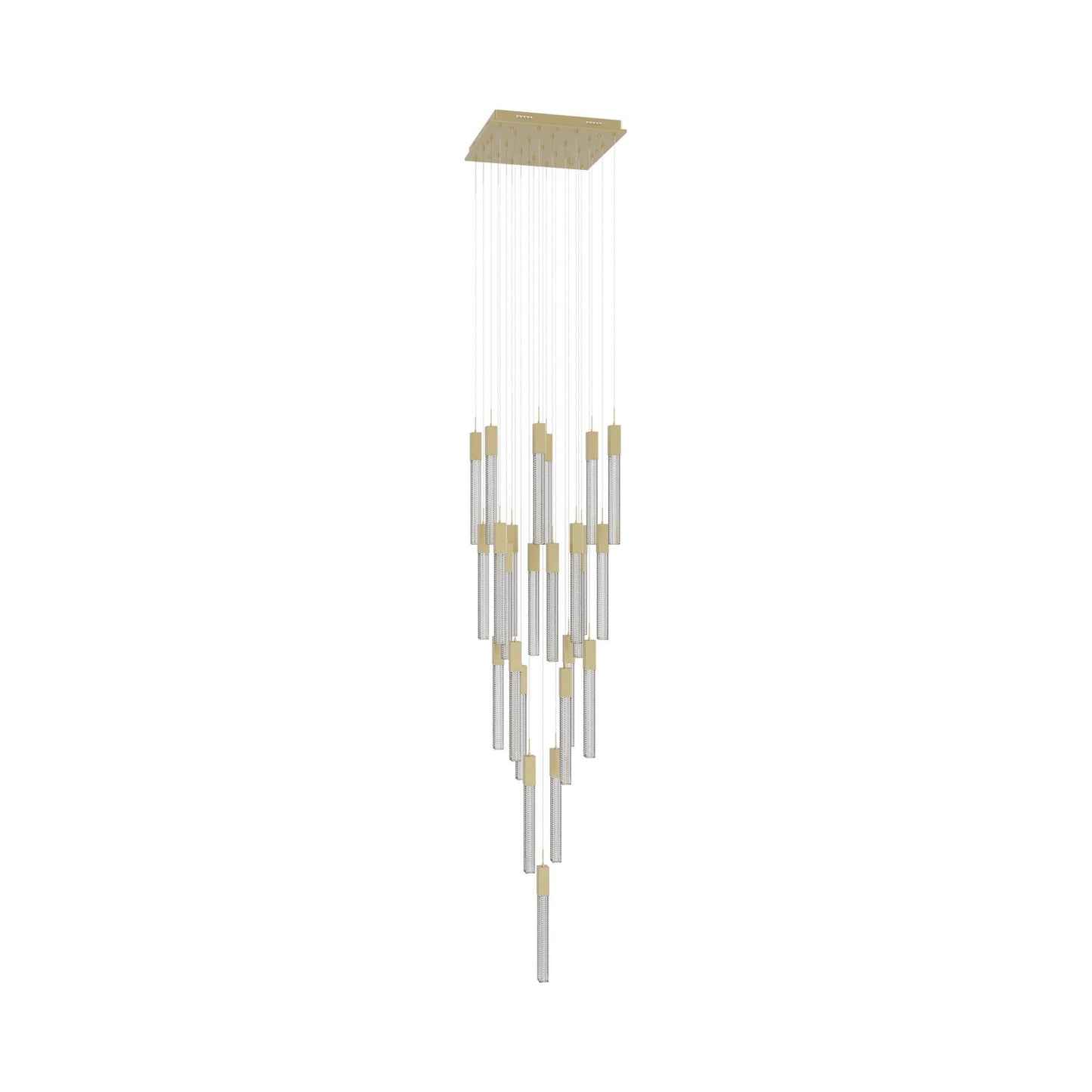 Boa Multi Light Pendant Light in Brushed Brass (25-Light).