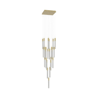 Boa Multi Light Pendant Light in Brushed Brass (25-Light).