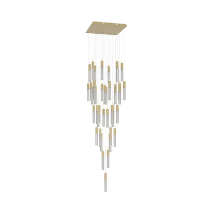 Boa Multi Light Pendant Light in Brushed Brass (41-Light).