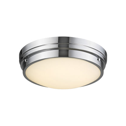 Cermack St. Round LED Flush Mount Ceiling Light in Polished Chrome (13-Inch).