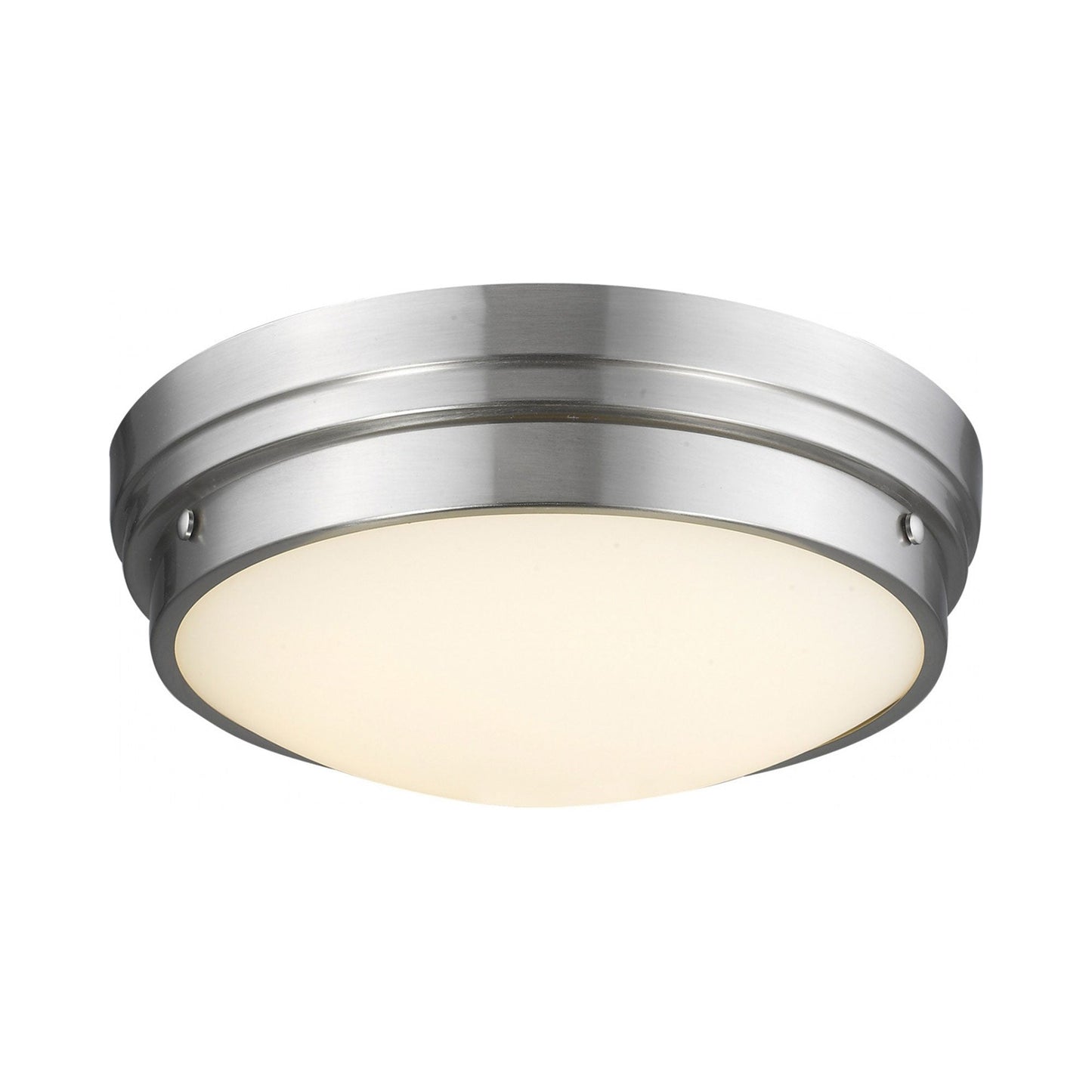 Cermack St. Round LED Flush Mount Ceiling Light in Brushed Nickel (17-Inch).