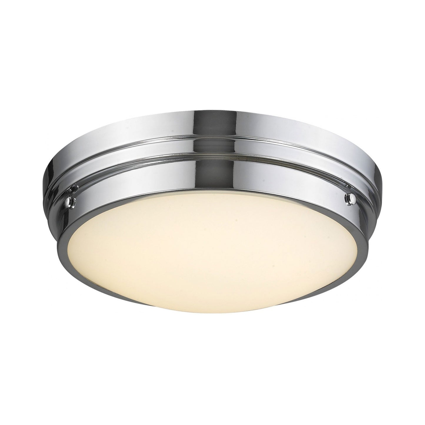 Cermack St. Round LED Flush Mount Ceiling Light in Polished Chrome (17-Inch).
