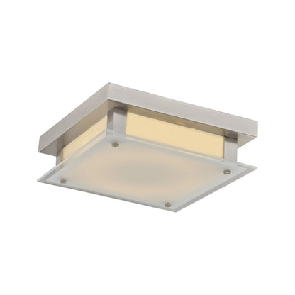 Cermack St. Square LED Flush Mount Ceiling Light in Brushed Nickel (10-Inch).
