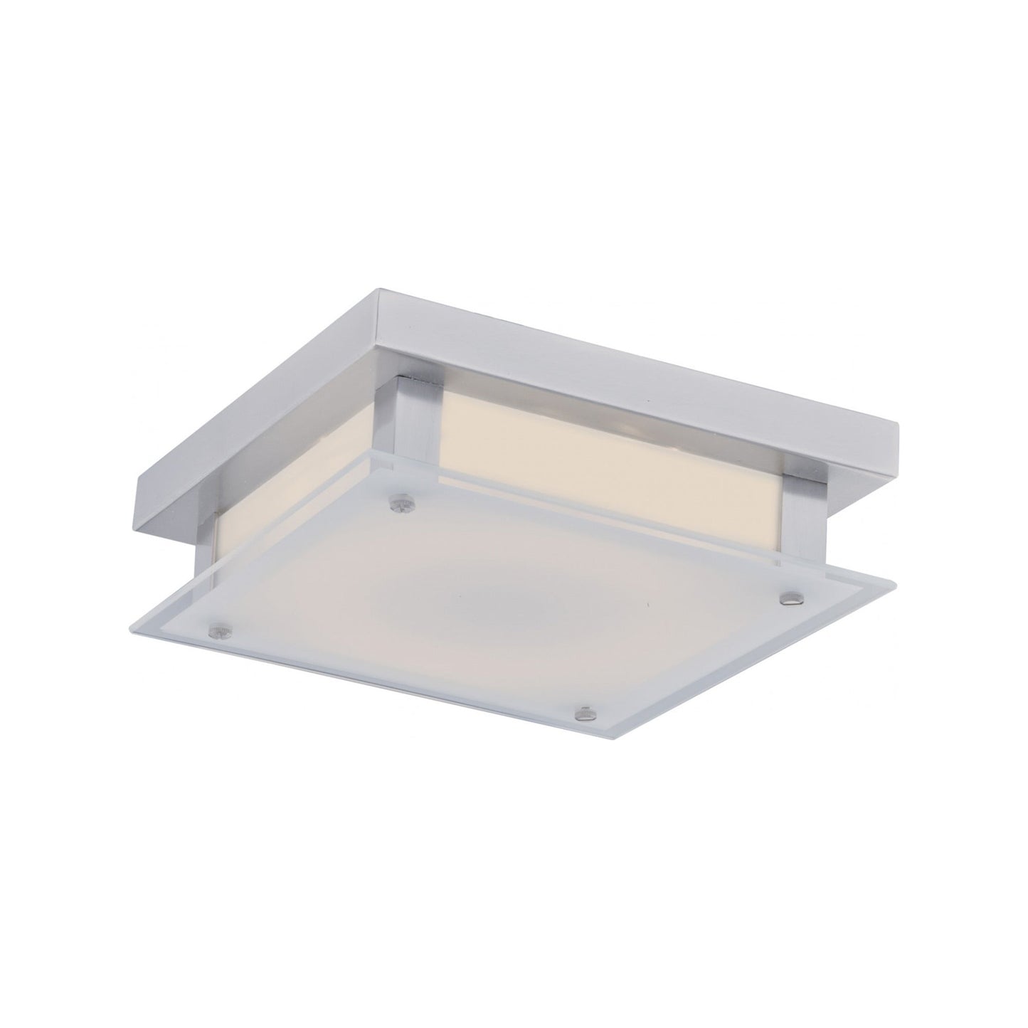 Cermack St. Square LED Flush Mount Ceiling Light in Polished Chrome (10-Inch).