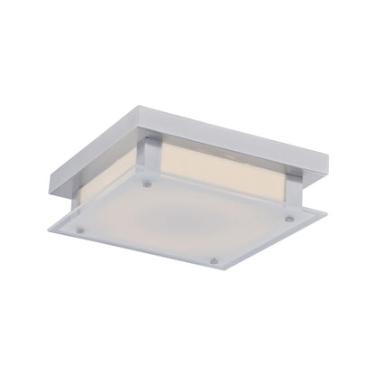 Cermack St. Square LED Flush Mount Ceiling Light in Polished Chrome (10-Inch).