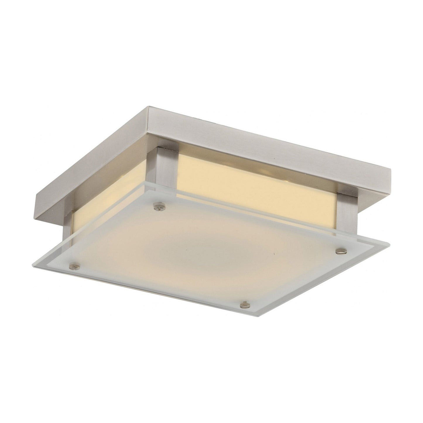 Cermack St. Square LED Flush Mount Ceiling Light in Brushed Nickel (12-Inch).