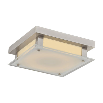 Cermack St. Square LED Flush Mount Ceiling Light in Brushed Nickel (12-Inch).