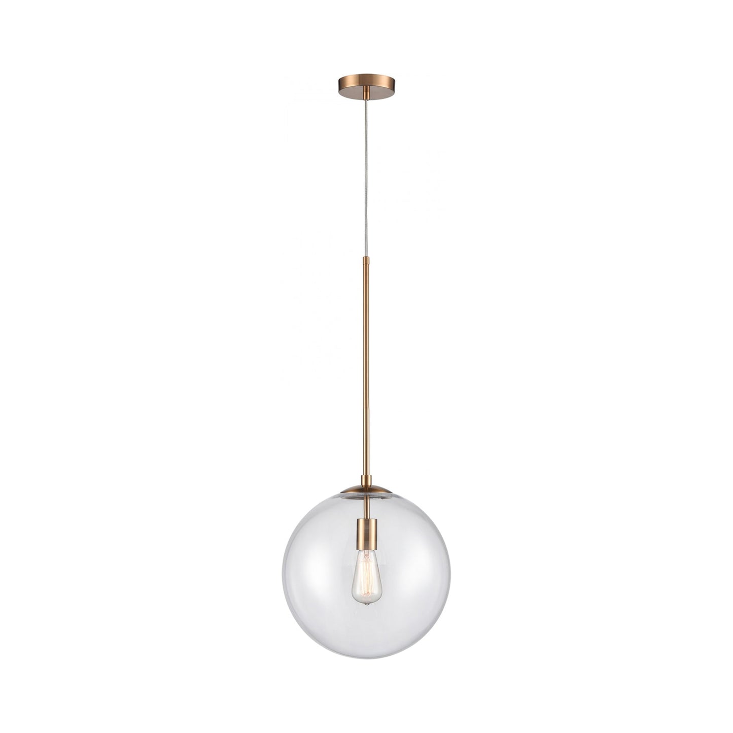 Delilah Pendant Light in Aged Brass (Clear Glass).