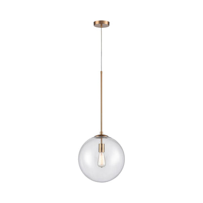 Delilah Pendant Light in Aged Brass (Clear Glass).