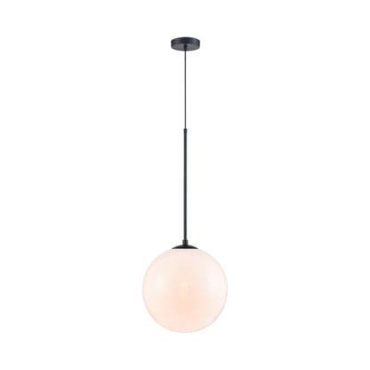 Delilah Pendant Light in Black (White Glass).