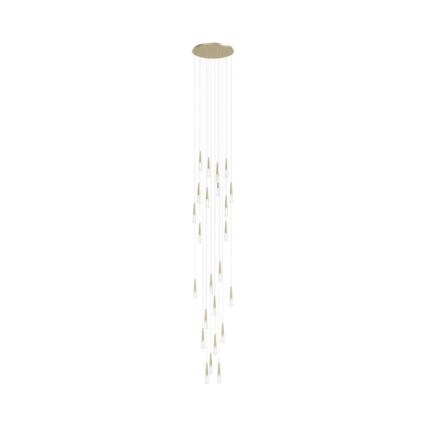 Encino Multi Light Pendant Light in Brushed Brass (25-Light).