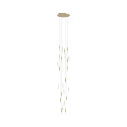 Encino Multi Light Pendant Light in Brushed Brass (25-Light).