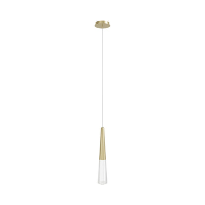 Encino Pendant Light in Brushed Brass.
