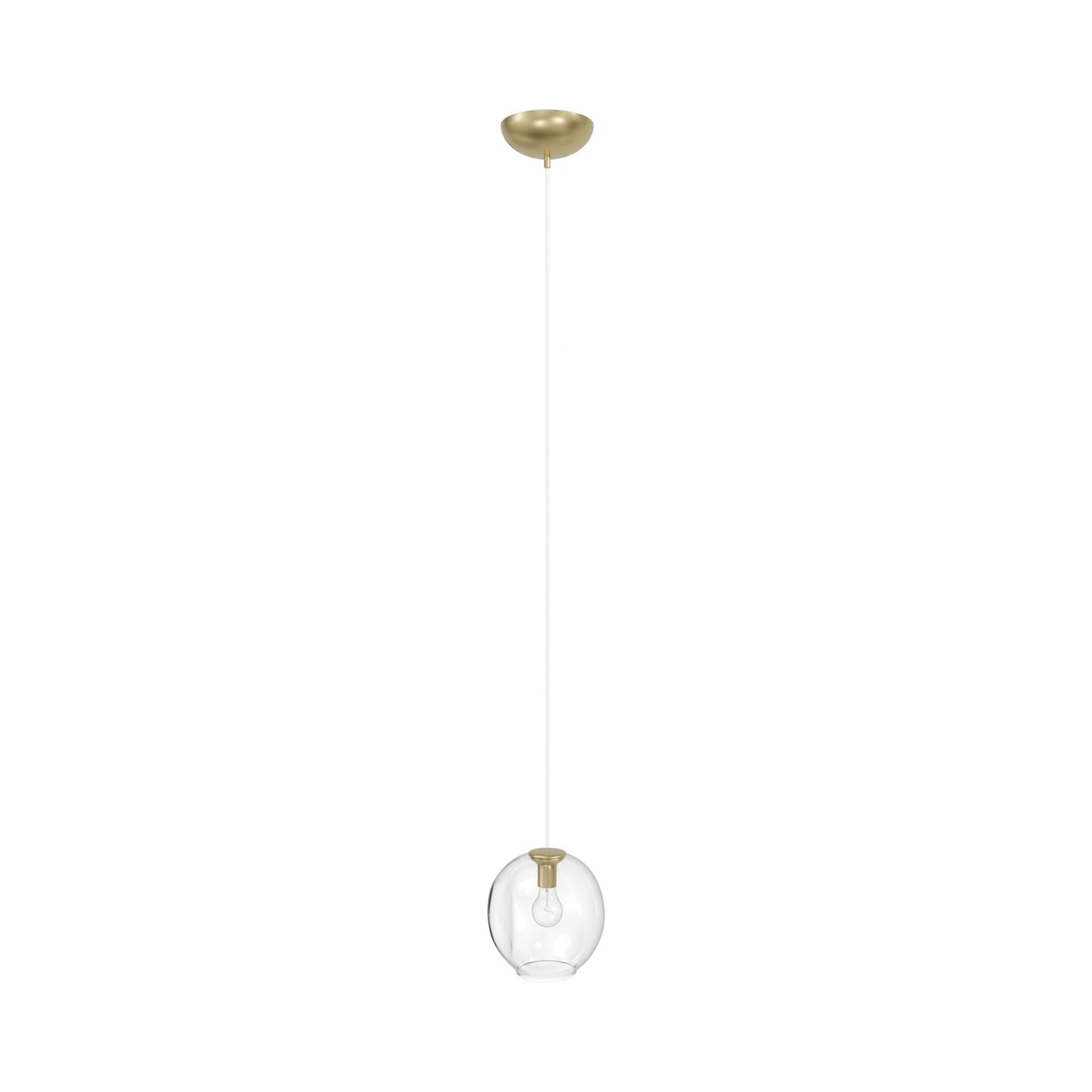 Fairfax Ave. Globe Pendant Light in Brushed Brass.