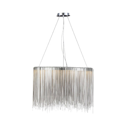Fountain Ave. Round LED Chandelier in Chrome (24-Inch).