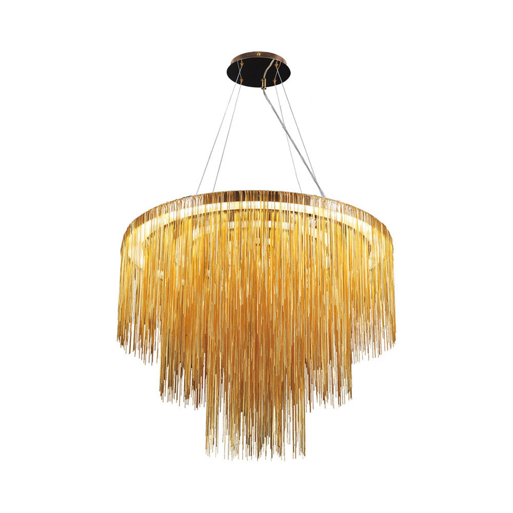 Fountain Ave. Round LED Chandelier in Gold (30-Inch).