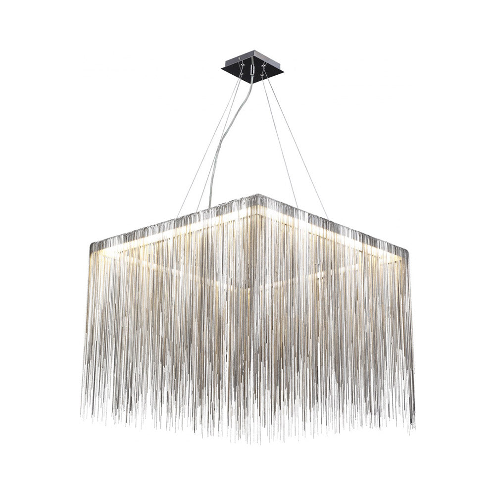 Fountain Ave. Square LED Chandelier in Chrome.