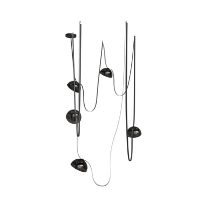 Fremont G102 LED Chandelier in Black (5-Light).