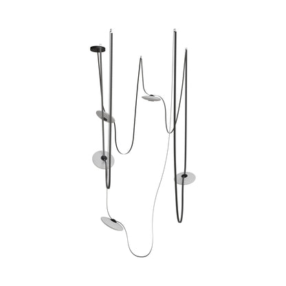 Fremont G20 LED Chandelier in White/Black (5-Light).