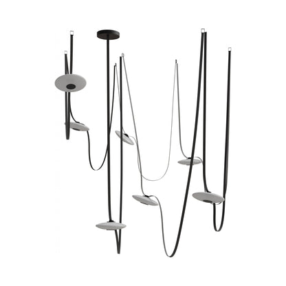 Fremont G20 LED Chandelier in White/Black (7-Light).