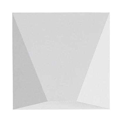 Avenue Geometric Outdoor LED Wall Light in White.