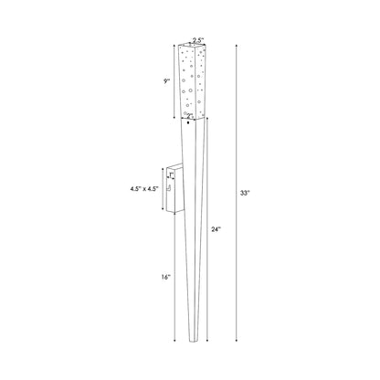 Glacier HF3040 Wall Light - line drawing.