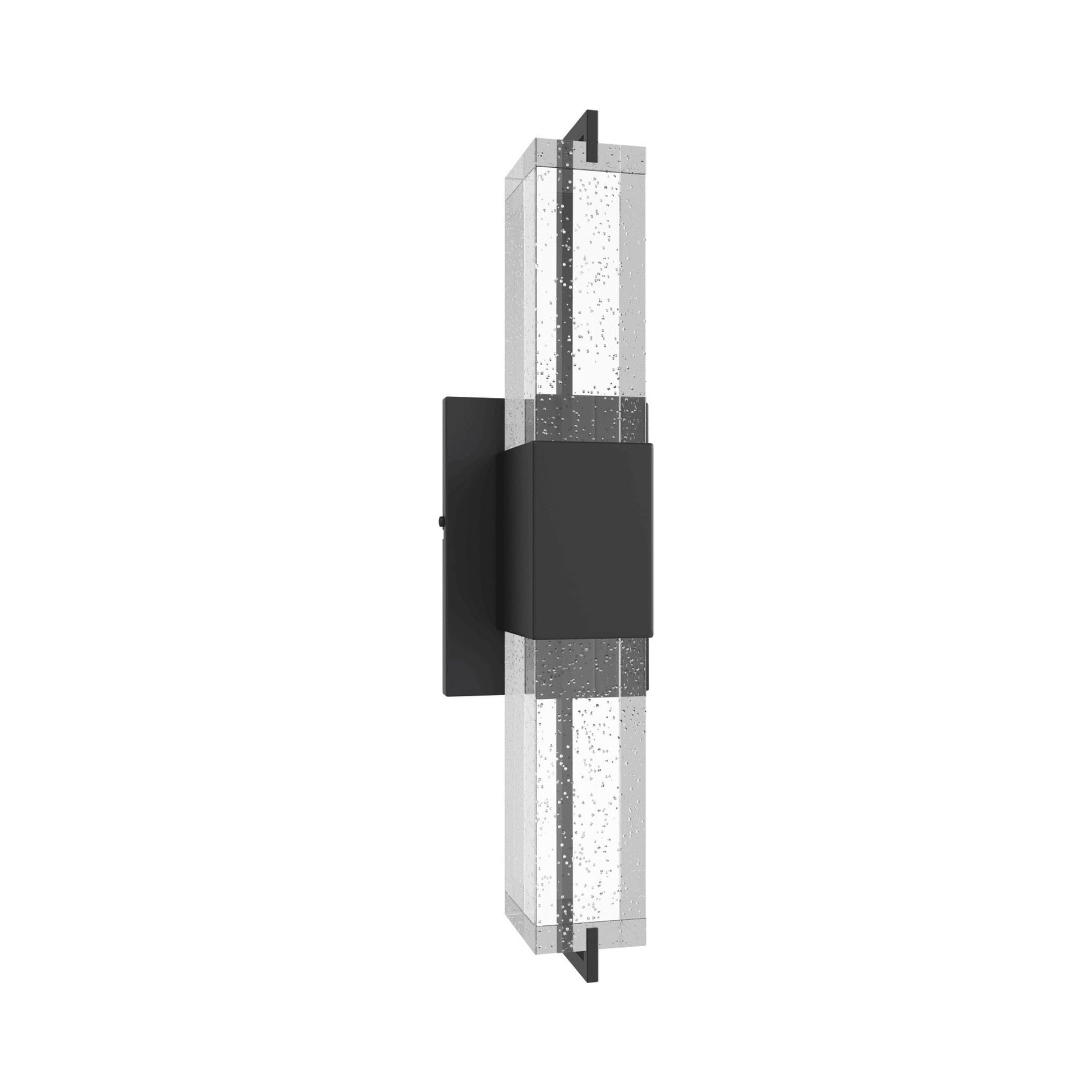 Glacier Rectangular LED Wall Light in Black (17-Inch).