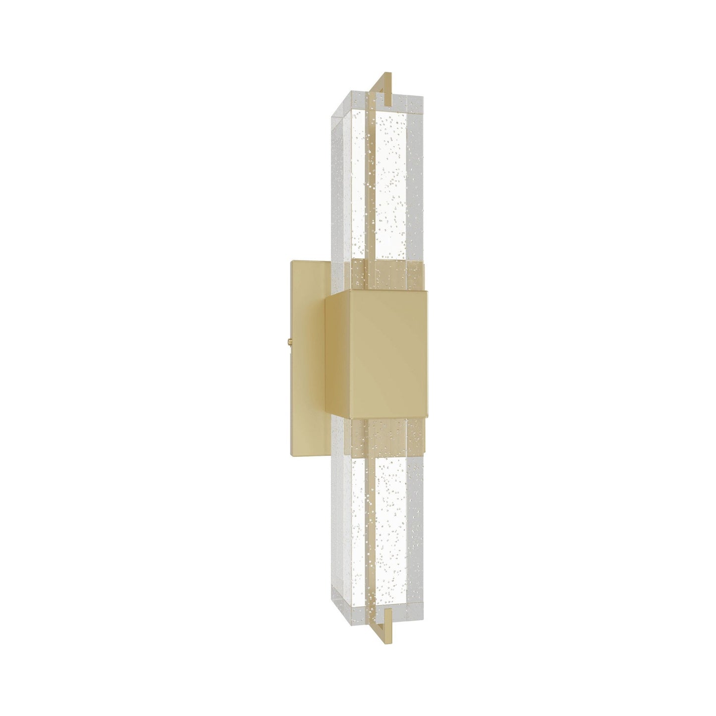 Glacier Rectangular LED Wall Light in Brushed Brass (17-Inch).