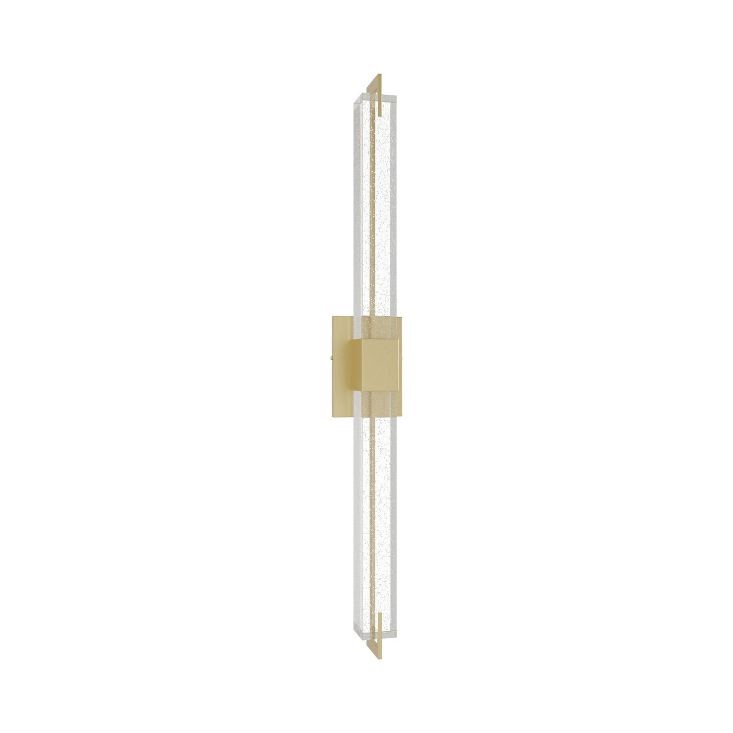 Glacier Rectangular LED Wall Light in Brushed Brass (39-Inch).