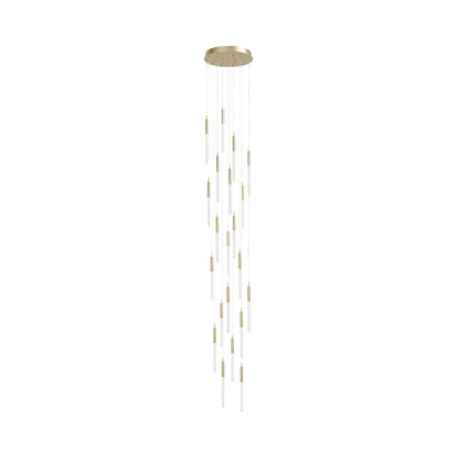 Main St. Chandelier in Brushed Brass/Snow Acrylic (21-Light).
