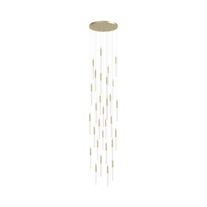Main St. Chandelier in Brushed Brass/Snow Acrylic (31-Light).