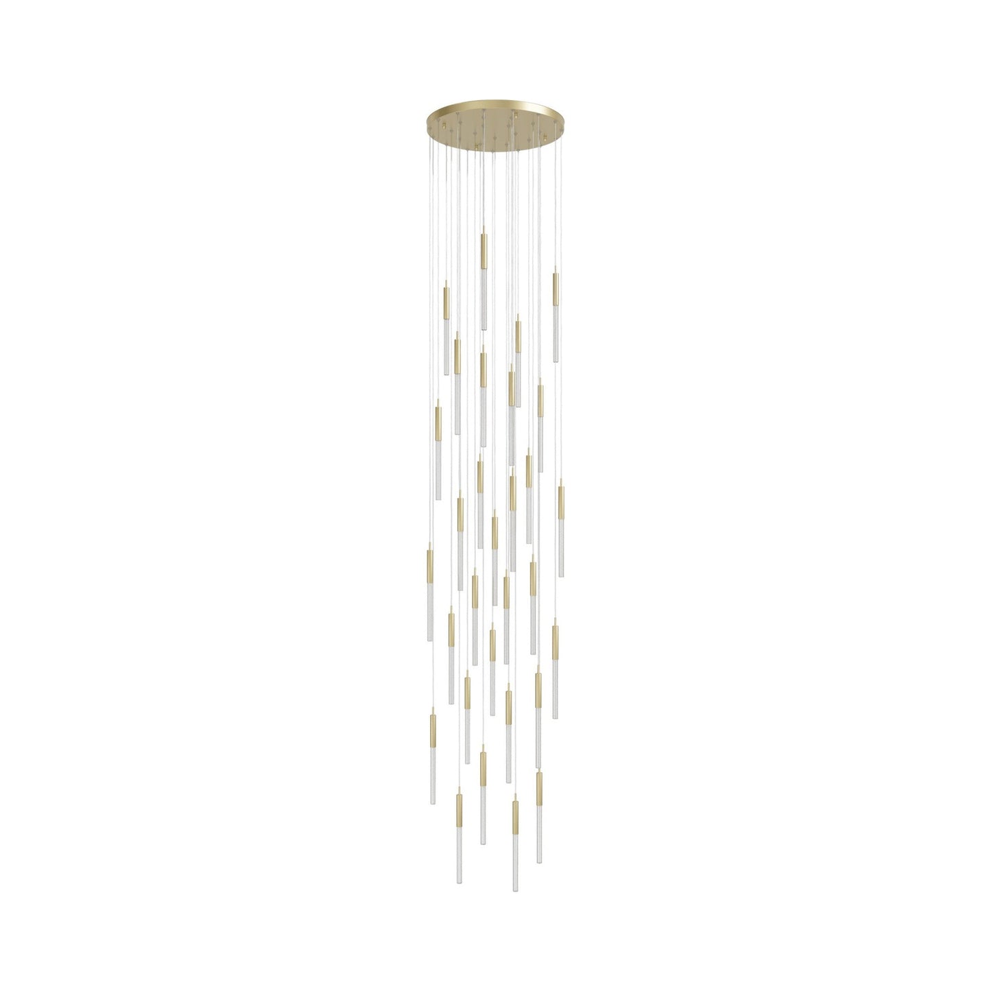 Main St. Chandelier in Brushed Brass/Studded Glass (31-Light).