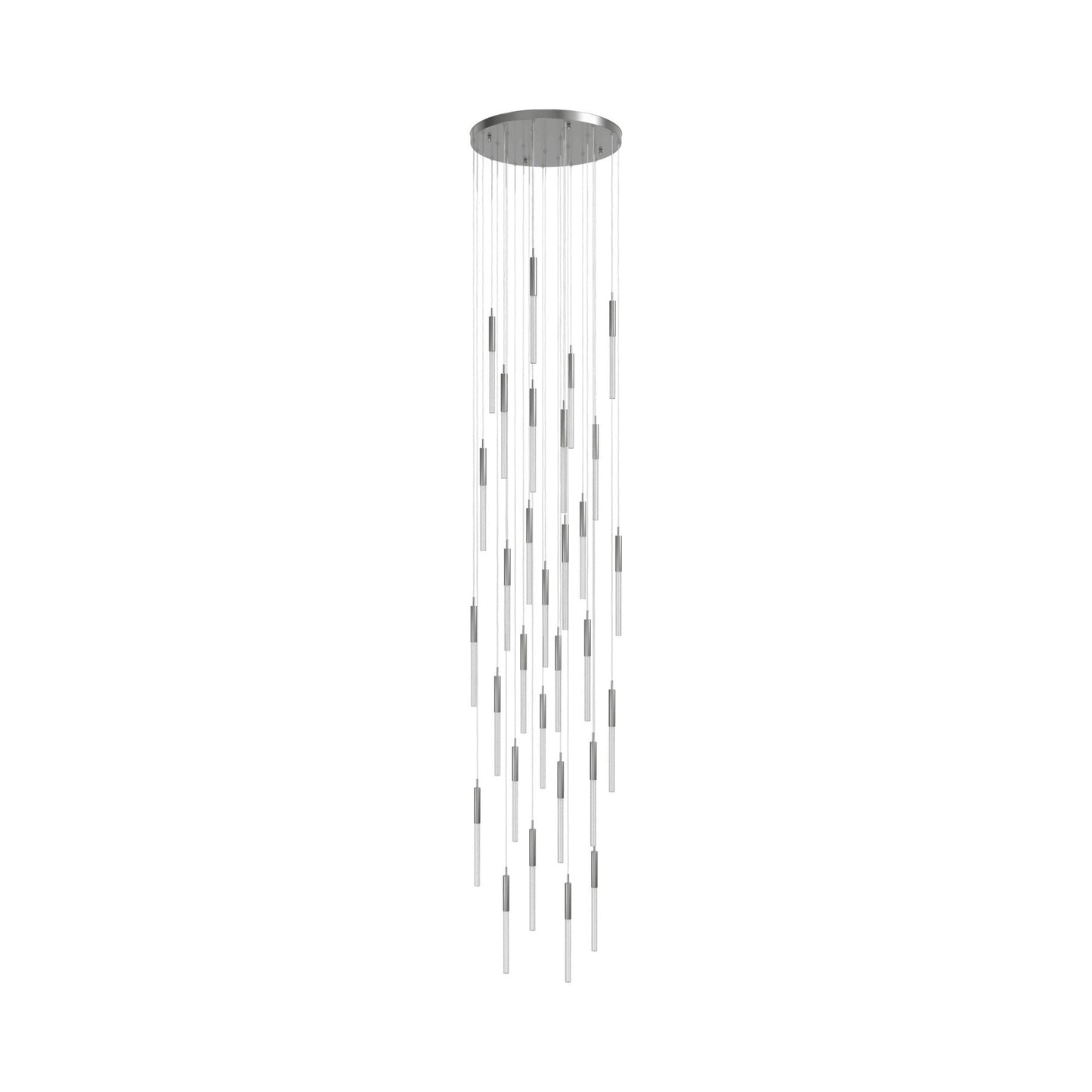 Main St. Chandelier in Polished Nickel/Studded Glass (31-Light).