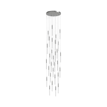 Main St. Chandelier in Polished Nickel/Studded Glass (31-Light).