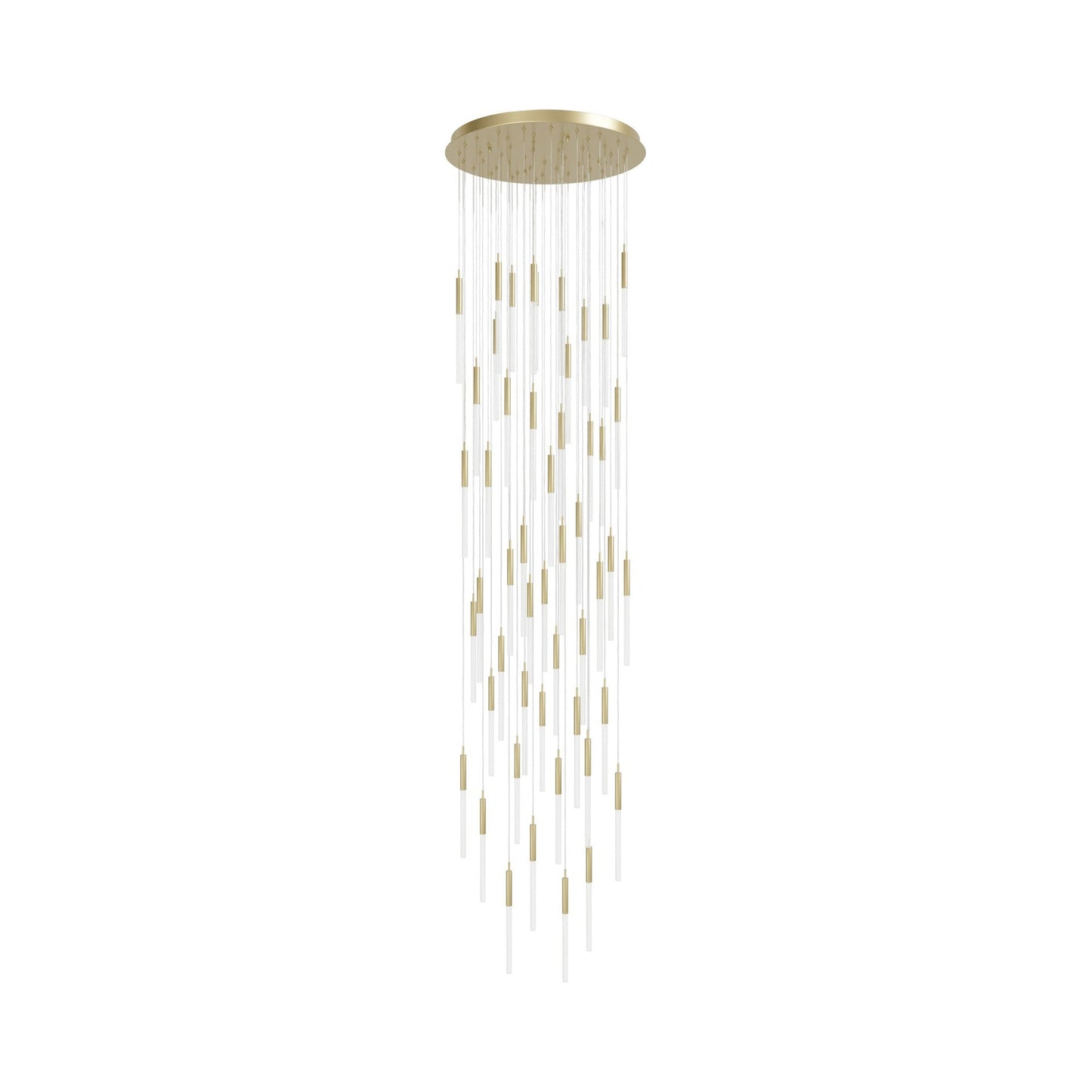 Main St. Chandelier in Brushed Brass/Frosted Glass (51-Light).