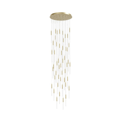 Main St. Chandelier in Brushed Brass/Frosted Glass (51-Light).