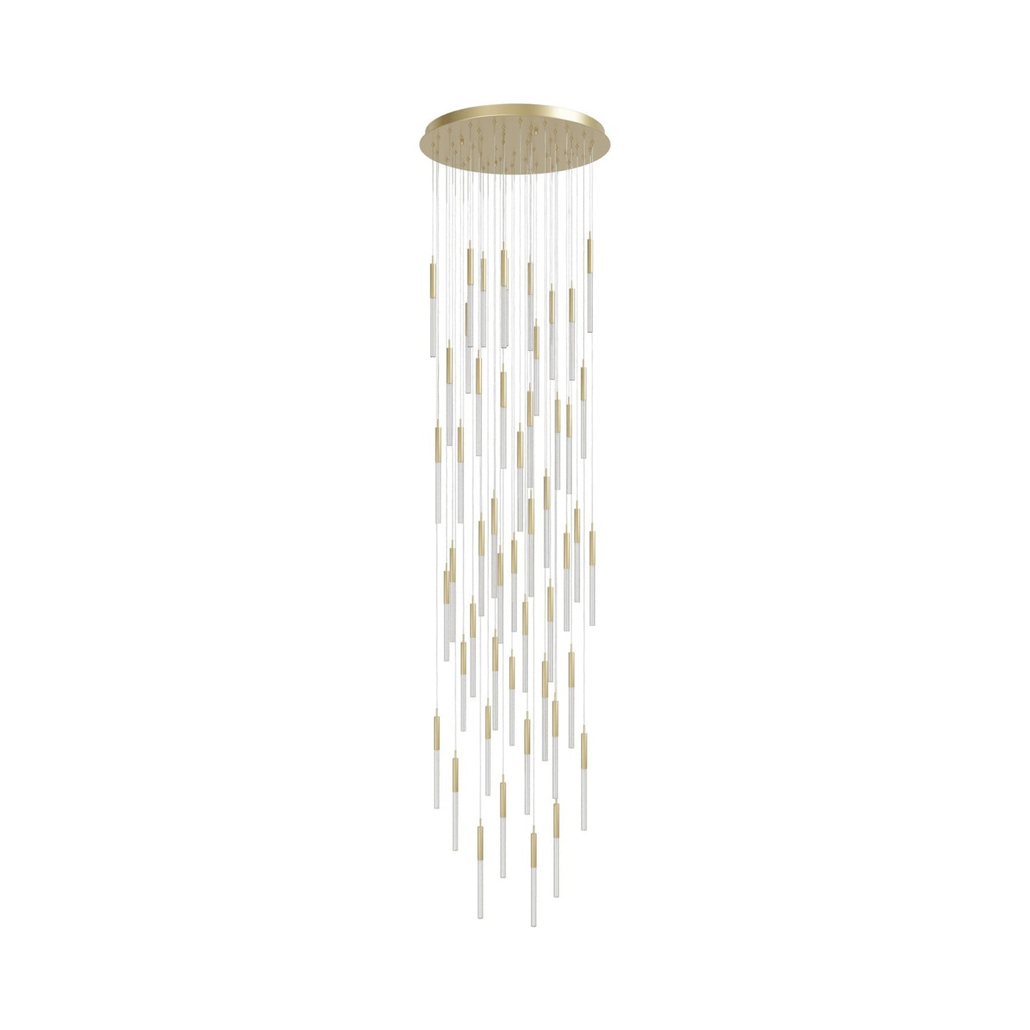 Main St. Chandelier in Brushed Brass/Studded Glass (51-Light).