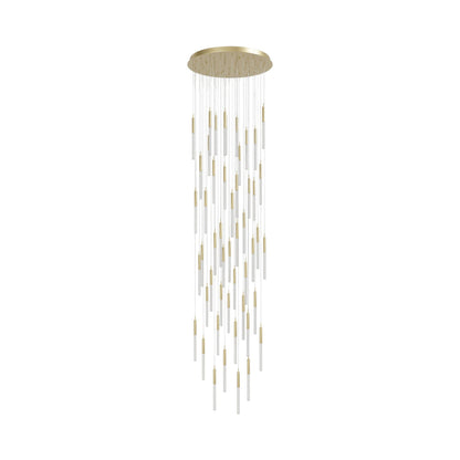 Main St. Chandelier in Brushed Brass/Studded Glass (51-Light).
