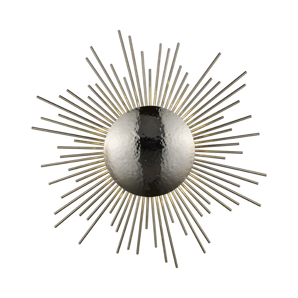 Marquee St. Wall Light in Hammered Polished Nickel.
