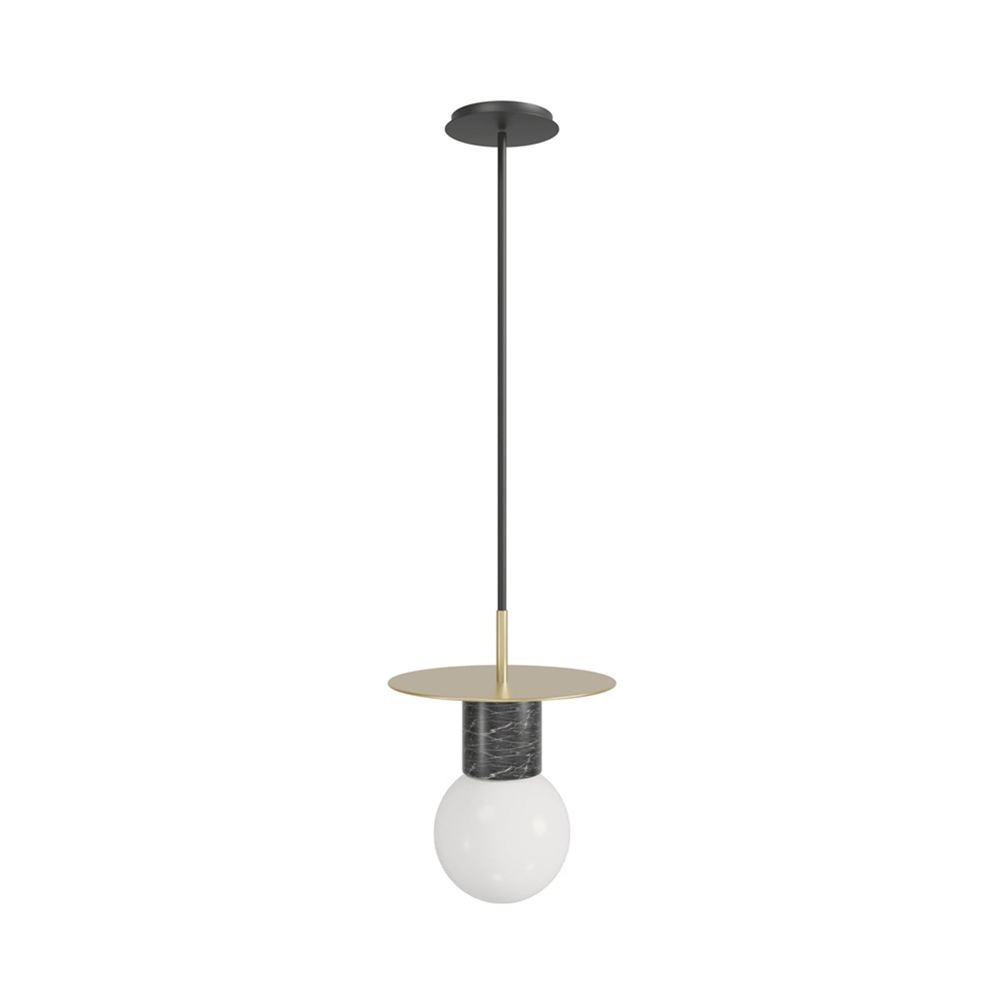 Newport HF1951 Pendant Light in Brushed Brass/Black.