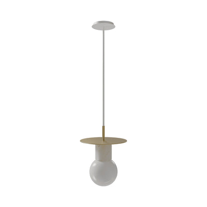 Newport HF1951 Pendant Light in Brushed Brass/White.