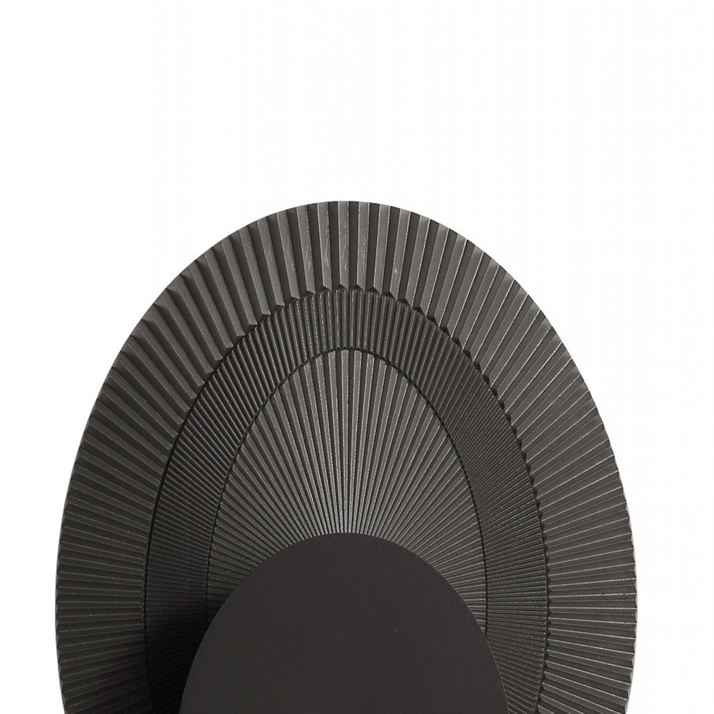 Avenue Oval Rippled Outdoor LED Wall Light in Detail.