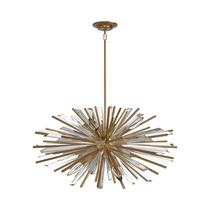 Palisades Avenue Pendant Light in Aged Brass (10-Light).